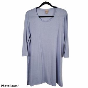 *Chico's Light Blue Tunic Scoop Neck Lightweight Top Size 2 Large lightweight